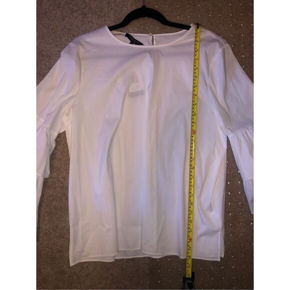 Lafayette 148 New York NWT Revina Ruffle Poplin White Blouse, Sz XL, MP $348 - Picture 8 of 8